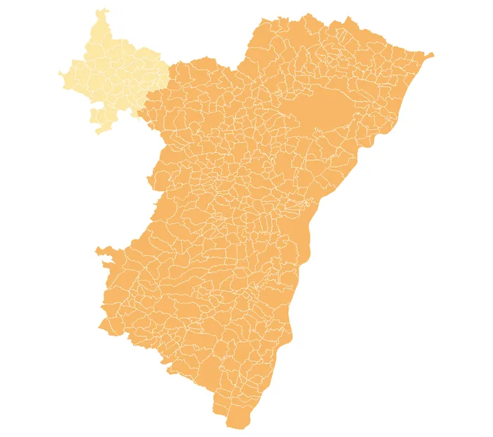 Carte des zones sismiques des communes du Bas-Rhin